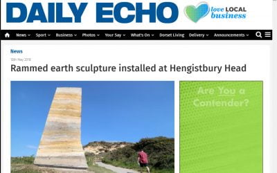 Bournemouth Echo: Rammed earth sculpture installed at Hengistbury Head