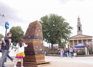 Plastic Mountain – Environmental Community Art. On the day of installation with its first members of the public visitors